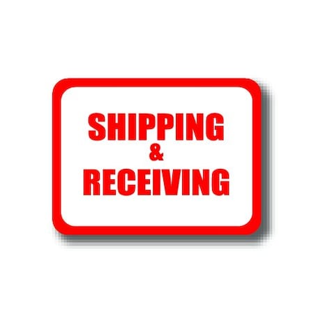 Ergomat 12in x 9in RECTANGLE SIGNS - Shipping & Receiving No Arrow DSV-SIGN 108 #0341X -UEN